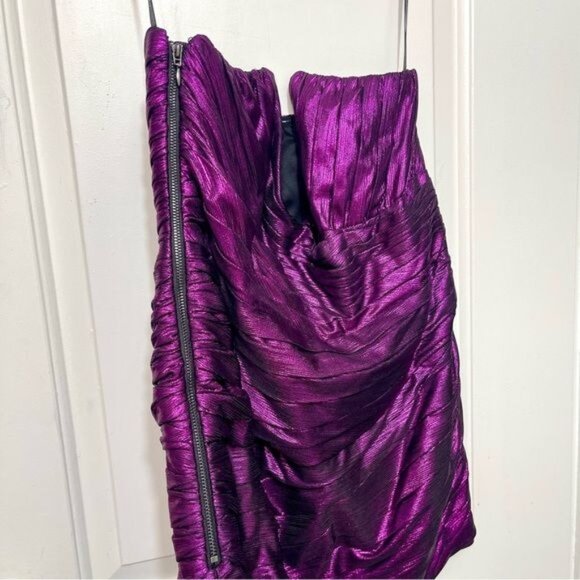 New Retrofete Nala sweetheart-neck minidress in Purple Size M - Picture 13 of 15